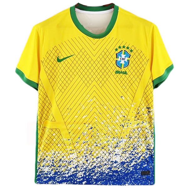 Brazil special jersey player version soccer uniform men's yellow football kit sports tops shirt 2022